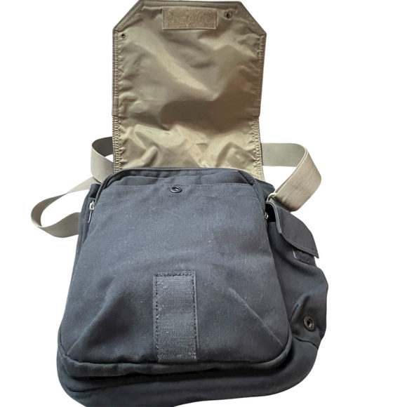 Mountain Equipment Co-Op MEC Carry All Shoulder Bag Blue Canvas Crossbody Flap - Picture 5 of 10